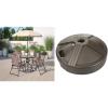 Flash Furniture Nantucket 6 Piece Brown Patio Garden Set with Umbrella Table and Set of 4 Folding Chairs & US Weight Fillable Umbrella Base Bronze, 3.5 pounds