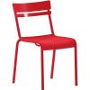 Flash Furniture Nash Commercial Grade Steel Stack Chair, Indoor-Outdoor Armless Chair with 2 Slat Back, Set of 4, Red(Red)