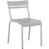 Flash Furniture Nash Commercial Grade Steel Stack Chair, Indoor-Outdoor Armless Chair with 2 Slat Back, Set of 4, Red(Silver)