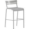 Flash Furniture Nash Commercial Grade Steel Stack Stool, Indoor-Outdoor Bar Stool with 2 Slat Back, Set of 4, Red(Silver)