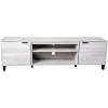Flash Furniture Nelson Mid Century Modern TV Stand for up to 60″ TV’s – Gray Finish – 70″ Wide – Adjustable Shelves – Open and Closed Storage