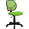 Flash Furniture Neri Low Back Black Mesh Swivel Task Office Chair with Curved Square Back(Green)