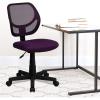 Flash Furniture Neri Low Back Black Mesh Swivel Task Office Chair with Curved Square Back(Purple)
