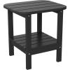 Flash Furniture Newport 2-Tier Adirondack Side Table – Recycled HDPE All-Weather Materials – Indoor/Outdoor – Red(Black)