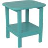 Flash Furniture Newport 2-Tier Adirondack Side Table – Recycled HDPE All-Weather Materials – Indoor/Outdoor – Red(Blue)