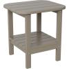 Flash Furniture Newport 2-Tier Adirondack Side Table – Recycled HDPE All-Weather Materials – Indoor/Outdoor – Red(Brown)