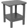 Flash Furniture Newport 2-Tier Adirondack Side Table – Recycled HDPE All-Weather Materials – Indoor/Outdoor – Red(Grey)