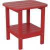 Flash Furniture Newport 2-Tier Adirondack Side Table – Recycled HDPE All-Weather Materials – Indoor/Outdoor – Red(Red)