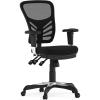 Flash Furniture Nicholas Mid-Back Swivel Desk Chair with Wheels, Mesh Back, Padded Seat, and Armrests, Adjustable Height Mesh Ergonomic Office Chair, Black(Black)