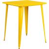 Flash Furniture Nolan Commercial Grade 31.5″ Square Silver Metal Indoor-Outdoor Bar Height Table(Yellow)