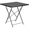Flash Furniture Oia Commercial Grade 28″ Square Black Indoor-Outdoor Steel Folding Patio Table(Black)
