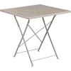 Flash Furniture Oia Commercial Grade 28″ Square Black Indoor-Outdoor Steel Folding Patio Table(Light Gray)
