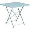 Flash Furniture Oia Commercial Grade 28″ Square Black Indoor-Outdoor Steel Folding Patio Table(Sky Blue)