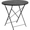 Flash Furniture Oia Commercial Grade 30″ Round Black Indoor-Outdoor Steel Folding Patio Table(Black)