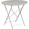 Flash Furniture Oia Commercial Grade 30″ Round Black Indoor-Outdoor Steel Folding Patio Table(Light Gray)