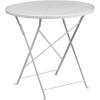 Flash Furniture Oia Commercial Grade 30″ Round Black Indoor-Outdoor Steel Folding Patio Table(White)