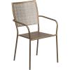 Flash Furniture Oia Commercial Grade 5 Pack Black Indoor-Outdoor Steel Patio Arm Chair with Square Back(Gold)