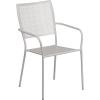 Flash Furniture Oia Commercial Grade 5 Pack Black Indoor-Outdoor Steel Patio Arm Chair with Square Back(Light Gray)