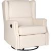 Flash Furniture Omma Swivel Glider Rocking Recliner, Manual Wingback Recliner with 360 Degree Swivel, for Living Room, Bedroom, or Nursery, Upholstered, Cream(Cream)