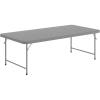 Flash Furniture Paige 4.93′ Classroom Activity Table for School and Home, Heavy-Duty Rectangular Plastic Activity Table for Kids, White(Granite Gray)