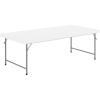 Flash Furniture Paige 4.93′ Classroom Activity Table for School and Home, Heavy-Duty Rectangular Plastic Activity Table for Kids, White(Granite White)