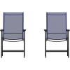 Flash Furniture Paladin Navy Outdoor Folding Patio Sling Chair with Black Frame (2 Pack)(Navy)