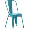 Flash Furniture Perry Commercial Grade Black-Antique Gold Metal Indoor-Outdoor Stackable Chair(Distressed Blue)
