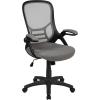 Flash Furniture Porter High Back Black Mesh Ergonomic Swivel Office Chair with Black Frame and Flip-up Arms(Light Gray)
