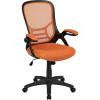 Flash Furniture Porter High Back Black Mesh Ergonomic Swivel Office Chair with Black Frame and Flip-up Arms(Orange)