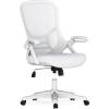 Flash Furniture Porter High Back Black Mesh Ergonomic Swivel Office Chair with Black Frame and Flip-up Arms(White)