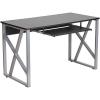 Flash Furniture Salvador Black Computer Desk with Pull-Out Keyboard Tray and Cross-Brace Frame