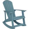 Flash Furniture Savannah Poly Resin Wood Adirondack Rocking Chair – All Weather Yellow Polystyrene – Stainless Steel Hardware(Sea Foam)