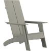 Flash Furniture Sawyer Modern Commercial 2-Slat Back Adirondack Chair – Navy Blue Commercial All-Weather Poly Resin Lounge Chair(Grey)