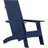 Flash Furniture Sawyer Modern Commercial 2-Slat Back Adirondack Chair – Navy Blue Commercial All-Weather Poly Resin Lounge Chair(Navy)