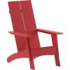 Flash Furniture Sawyer Modern Commercial 2-Slat Back Adirondack Chair – Navy Blue Commercial All-Weather Poly Resin Lounge Chair(Red)