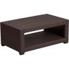 Flash Furniture Seneca Indoor/Outdoor Chocolate Brown Faux Rattan Coffee Table with Open Storage(Chocolate Brown)