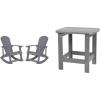 Flash Furniture Set of 2 Adirondack Rocking Chairs with Polyresin Side Table, Gray