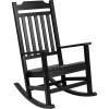 Flash Furniture Set of 2 Winston All-Weather Rocking Chair in Red Faux Wood(Black)