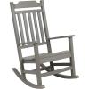 Flash Furniture Set of 2 Winston All-Weather Rocking Chair in Red Faux Wood(Grey)