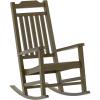Flash Furniture Set of 2 Winston All-Weather Rocking Chair in Red Faux Wood(Mahogany)