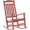 Flash Furniture Set of 2 Winston All-Weather Rocking Chair in Red Faux Wood(Red)