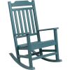 Flash Furniture Set of 2 Winston All-Weather Rocking Chair in Red Faux Wood(Teal)