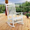 Flash Furniture Set of 2 Winston All-Weather Rocking Chair in Red Faux Wood(White)