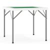 Flash Furniture Silas 34.5″ Square Folding Card Table with Felt Green Surface and Cup Holders, Portable Folding Game Table for 4 Players, White/Green(Green)