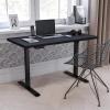 Flash Furniture Tanner Electric Height Adjustable Standing Desk – Table Top 48″ Wide – 24″ Deep (Mahogany)(Black)