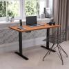 Flash Furniture Tanner Electric Height Adjustable Standing Desk – Table Top 48″ Wide – 24″ Deep (Mahogany)(Mahogany)