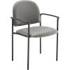 Flash Furniture Tiffany Side Reception Chair with Armrests, Stackable Vinyl Waiting Room Chair for Commercial or Residential Use, Navy(Gray Vinyl)