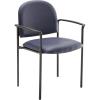 Flash Furniture Tiffany Side Reception Chair with Armrests, Stackable Vinyl Waiting Room Chair for Commercial or Residential Use, Navy(Navy Vinyl)