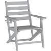 Flash Furniture Tolleson Adirondack Dining Chair with Cup Holder, Commercial Weather Resistant Recycled HDPE Adirondack Chair, Fold Out Cupholder, White(Grey)