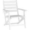 Flash Furniture Tolleson Adirondack Dining Chair with Cup Holder, Commercial Weather Resistant Recycled HDPE Adirondack Chair, Fold Out Cupholder, White(White)